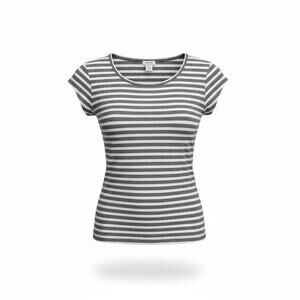 J.Crew Women’s Small S Gray White Striped Short Sleeve Scoop Neck Classic Tee